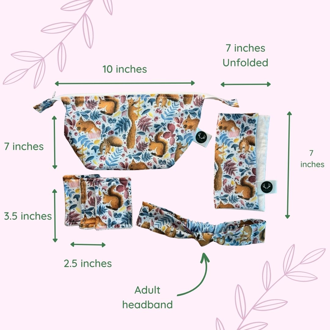 Delight her with nature-inspired pamper gifts: the red squirrel gift set is perfect for her 40th birthday.