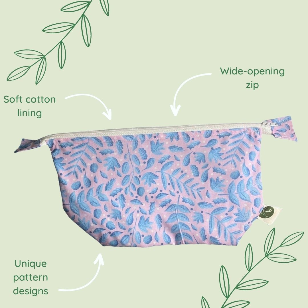 Blue Foliage Makeup Bag - Tahlia Paige