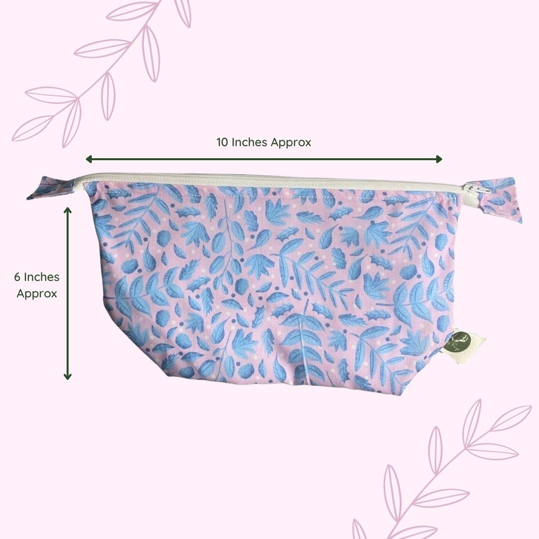 Blue Foliage Makeup Bag - Tahlia Paige
