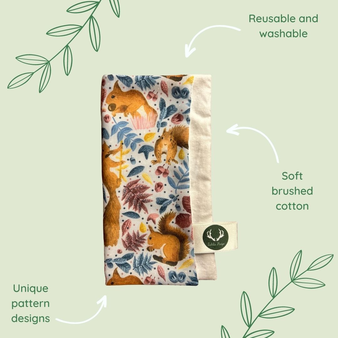 Red Squirrel Reusable Facecloth