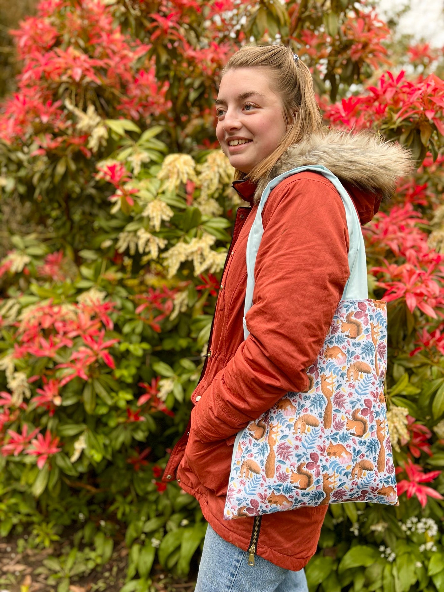 Red Squirrel Tote Bag - Tahlia Paige