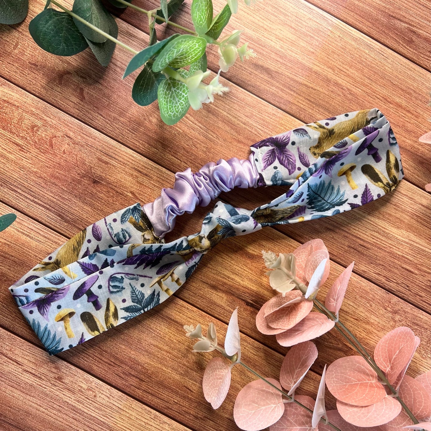 Shop these handmade hair accessories for someone who enjoys rabbit gifts. The headband is blue and has a lovely hare pattern on it, this rabbit headband is an ideal gift for someone who loves woodland animals.