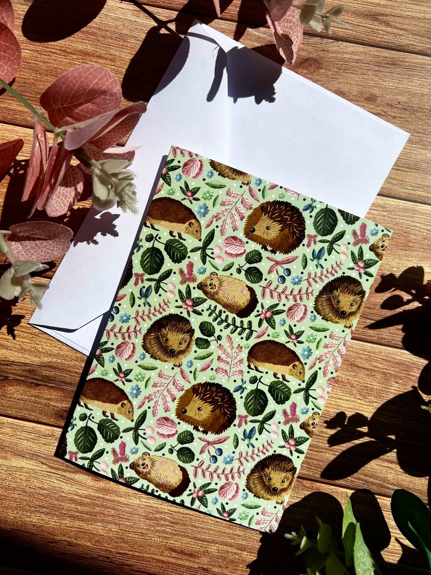 Adorable hedgehog birthday card, perfect for sending warm wishes on any occasion