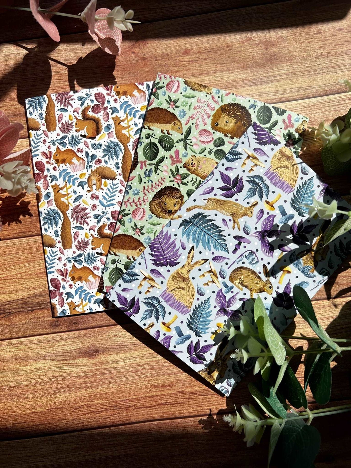 See greeting card art with our woodland animal designs, including the hedgehog design, the red squirrel design and the hare design.