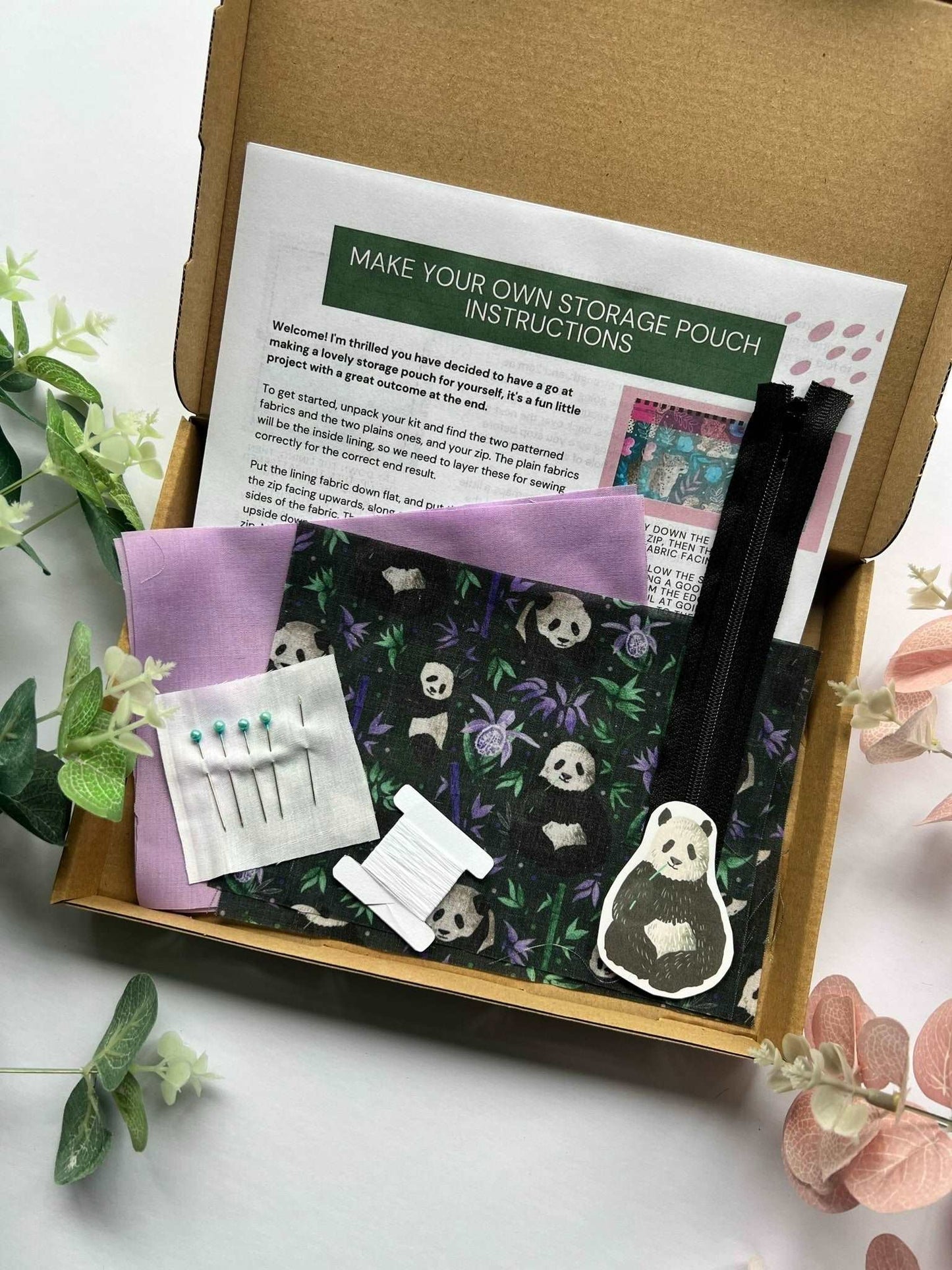 Create your own panda-themed makeup bag with our DIY kit.