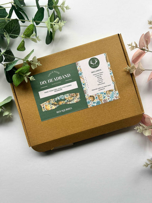 Red Squirrel DIY Headband Kit for crafting enthusiasts.