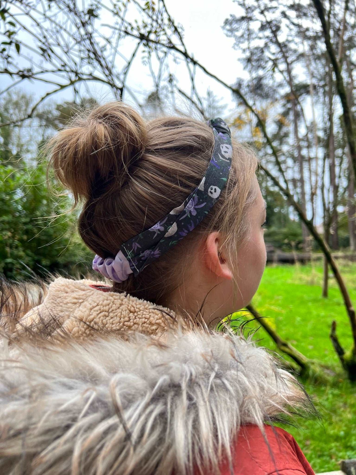 Adorable panda hair accessories, perfect for her.