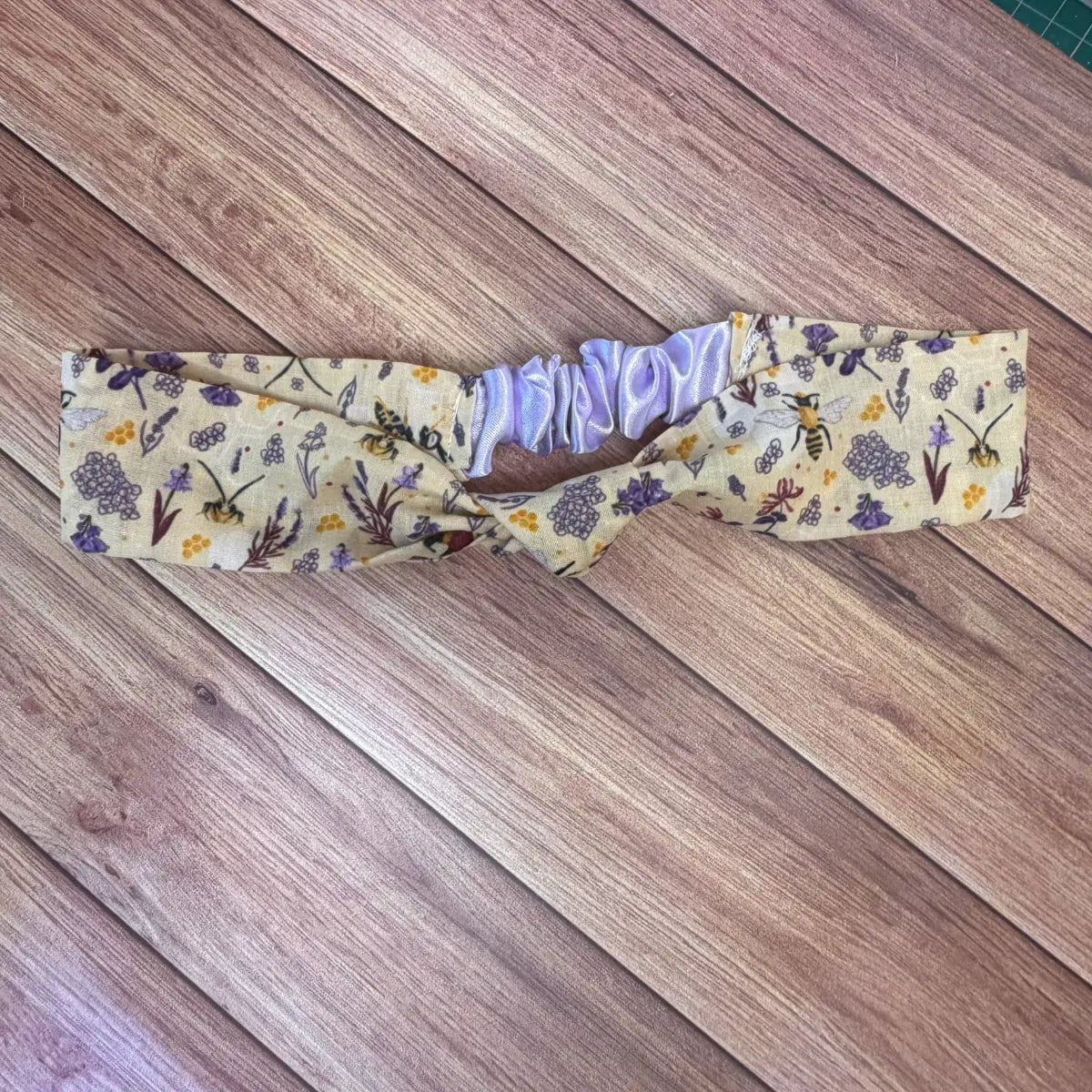 Handmade bee patterned headband, suitable for anyone looking for bee related gifts.