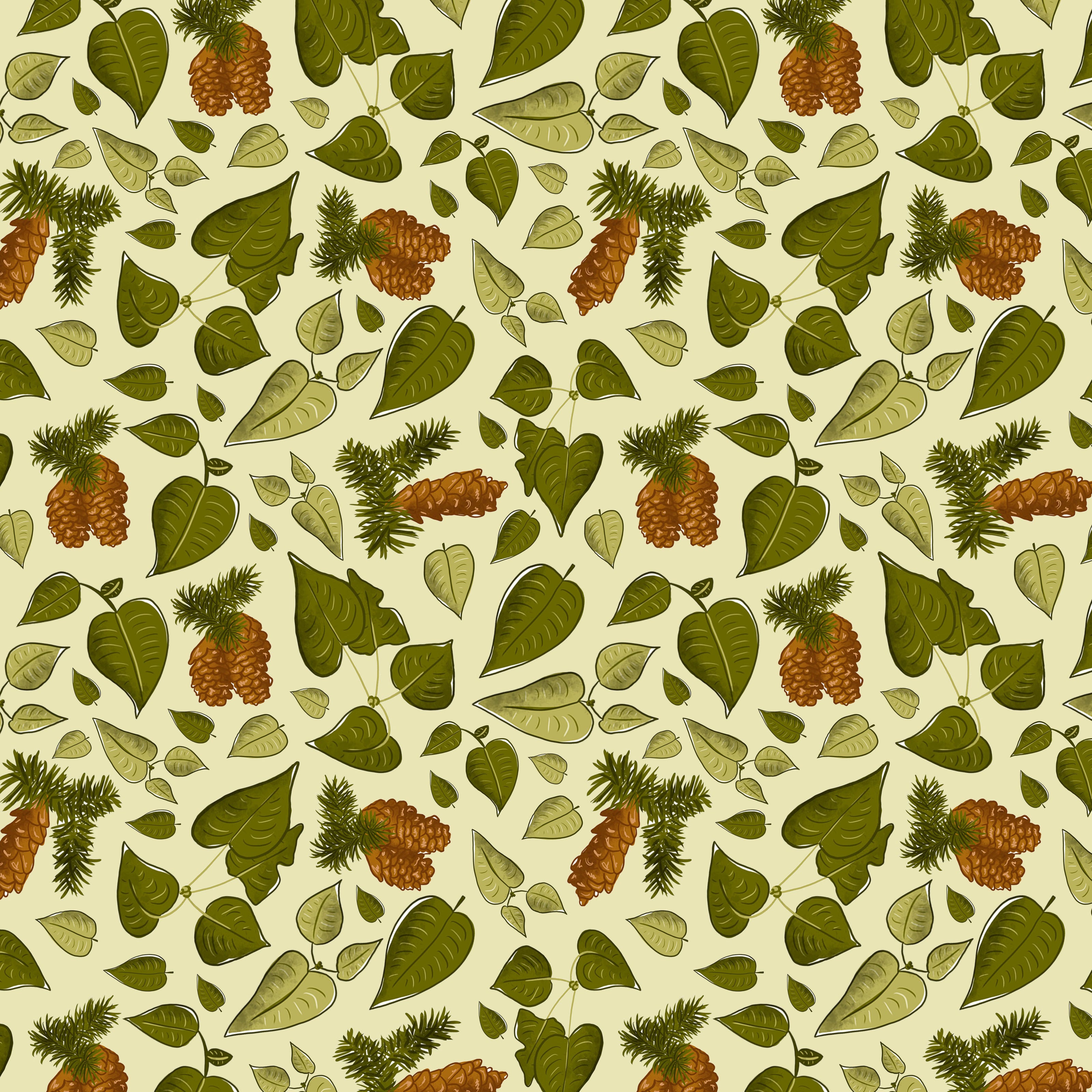 woodland things surface pattern design