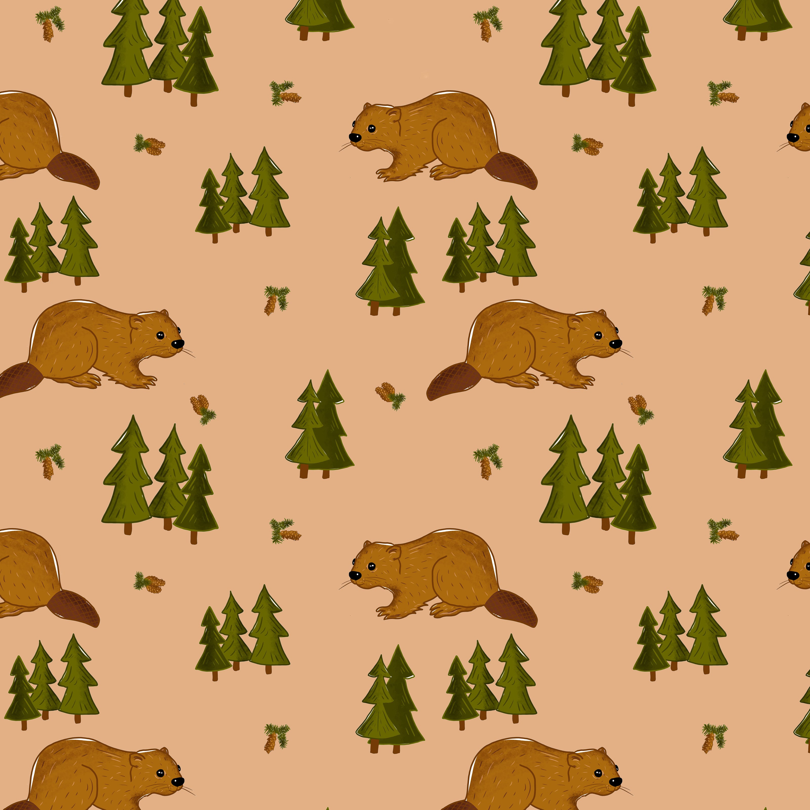 beaver surface pattern design tile