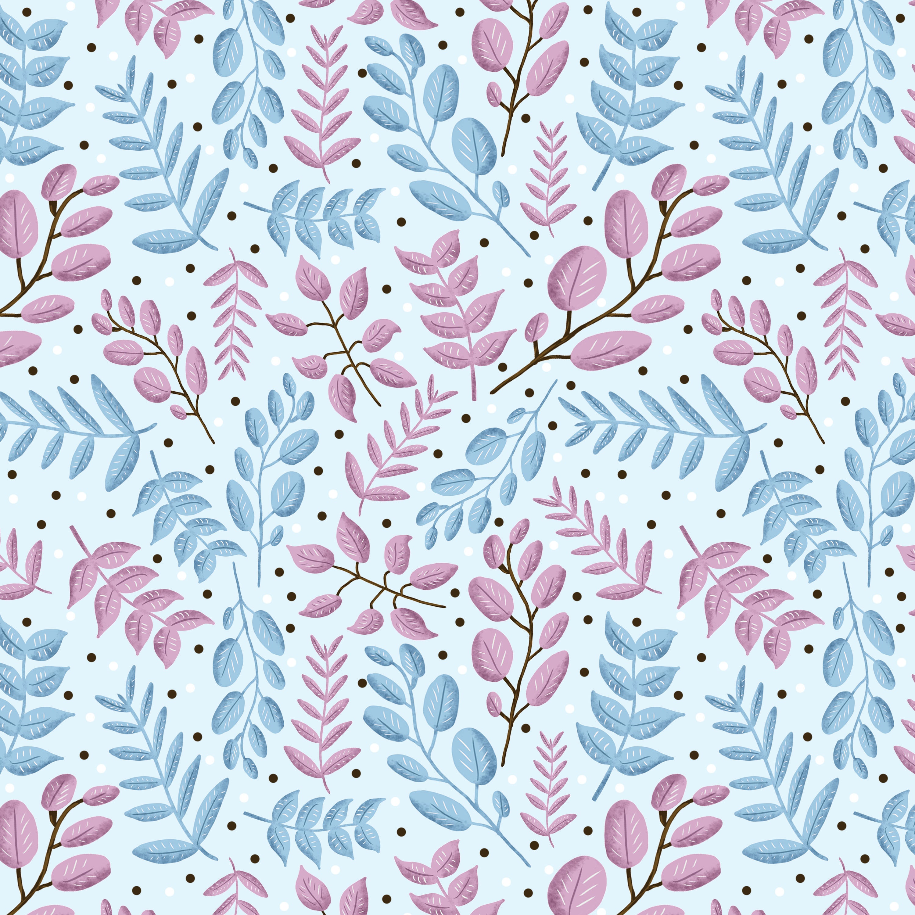 cute leafy surface pattern design as a seamless repeat