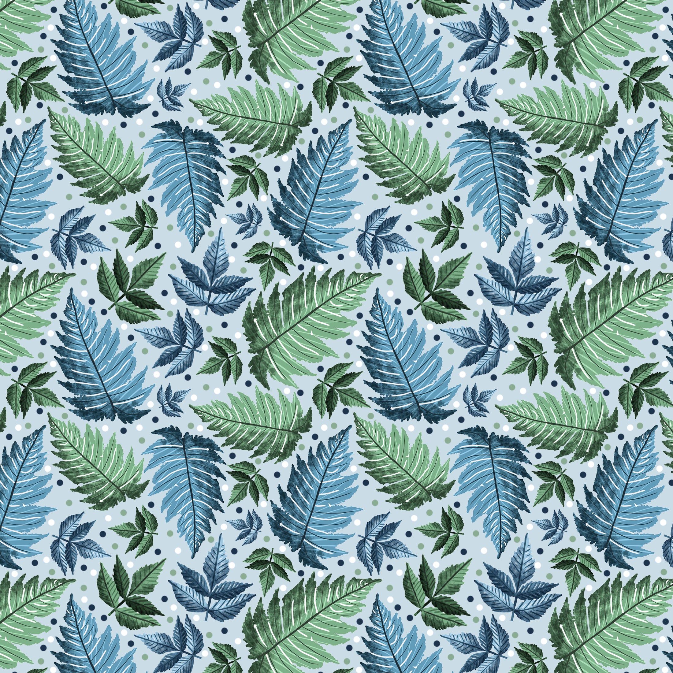 fern leaves seamless repeat
