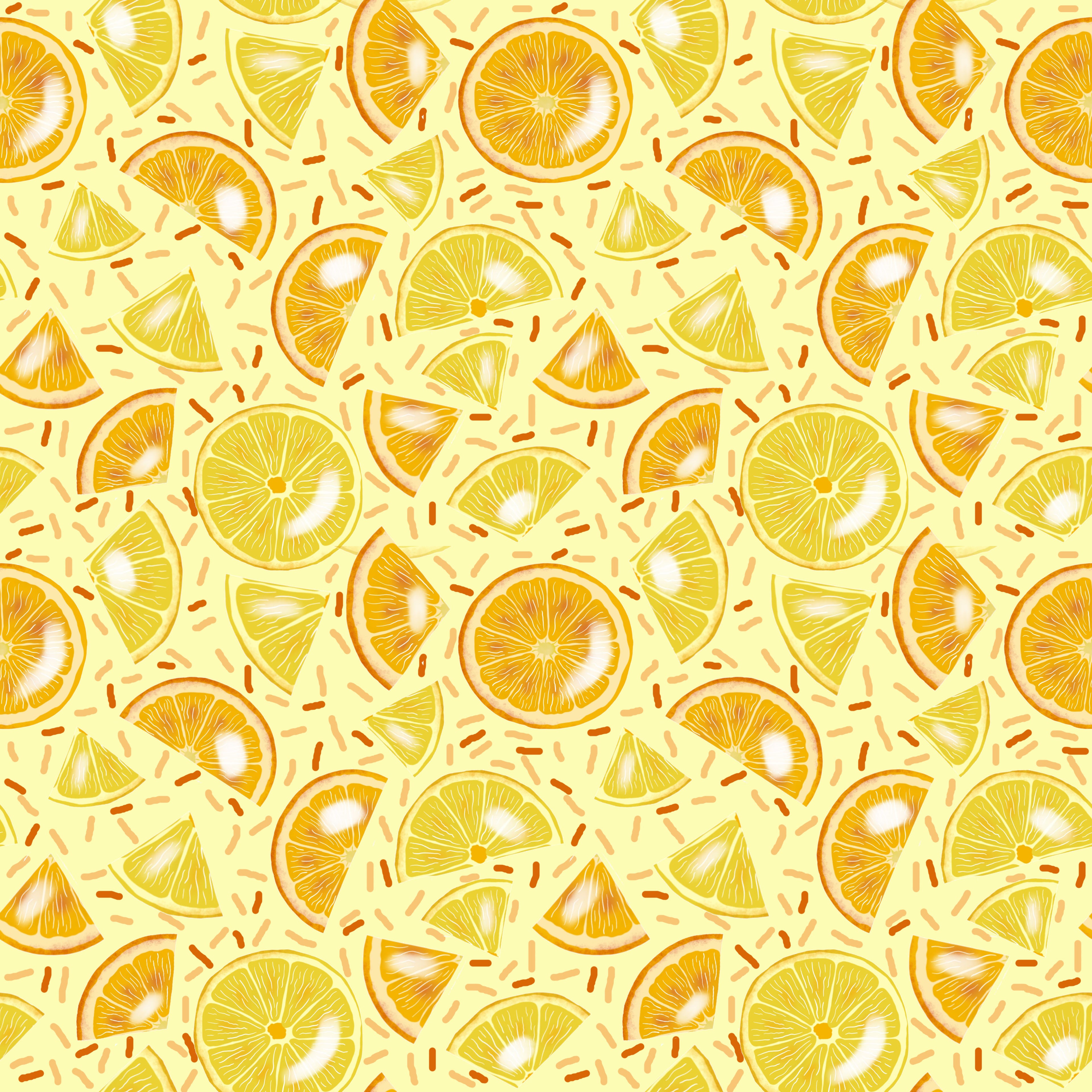 lemon and orange seamless repeat design