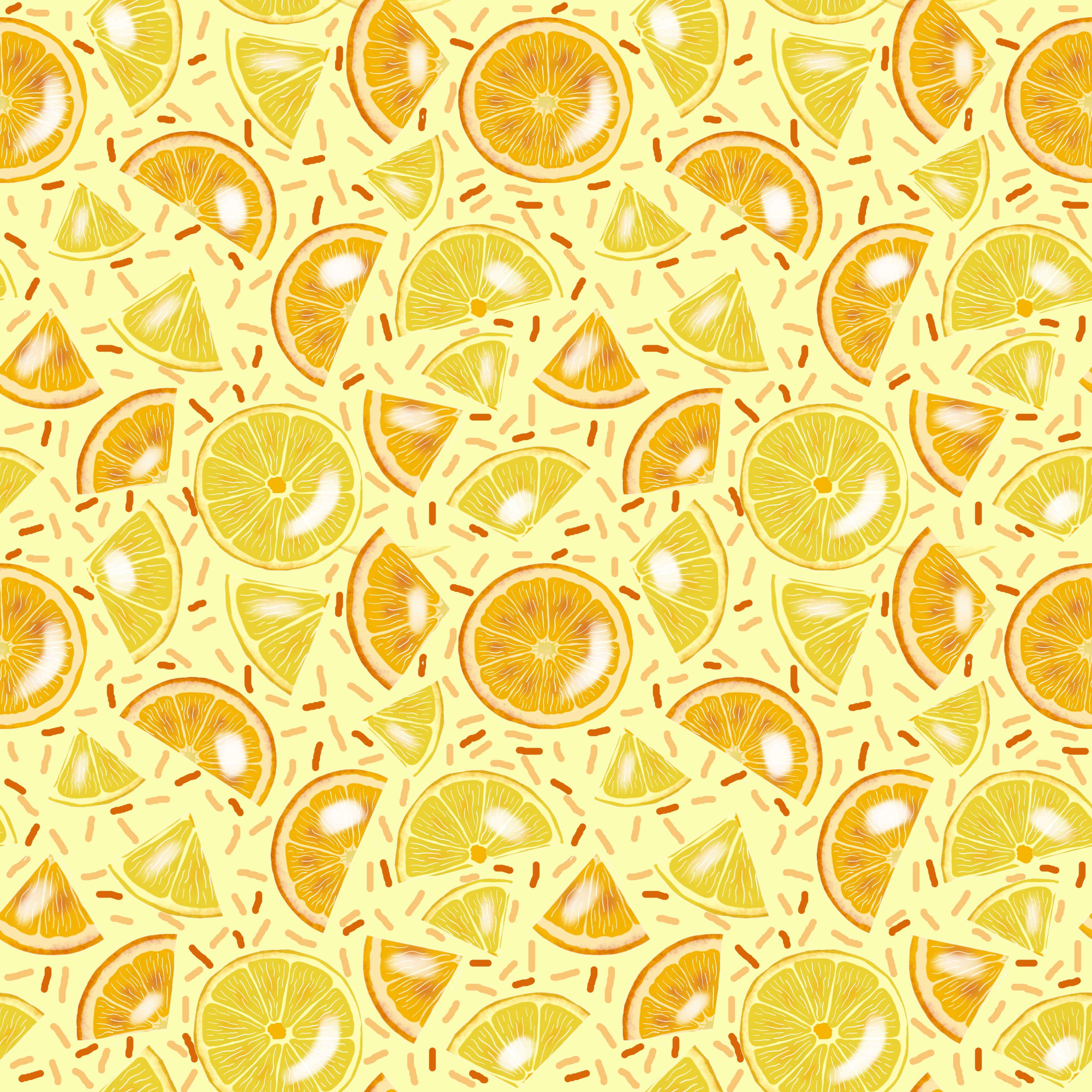 lemon and orange seamless repeat design