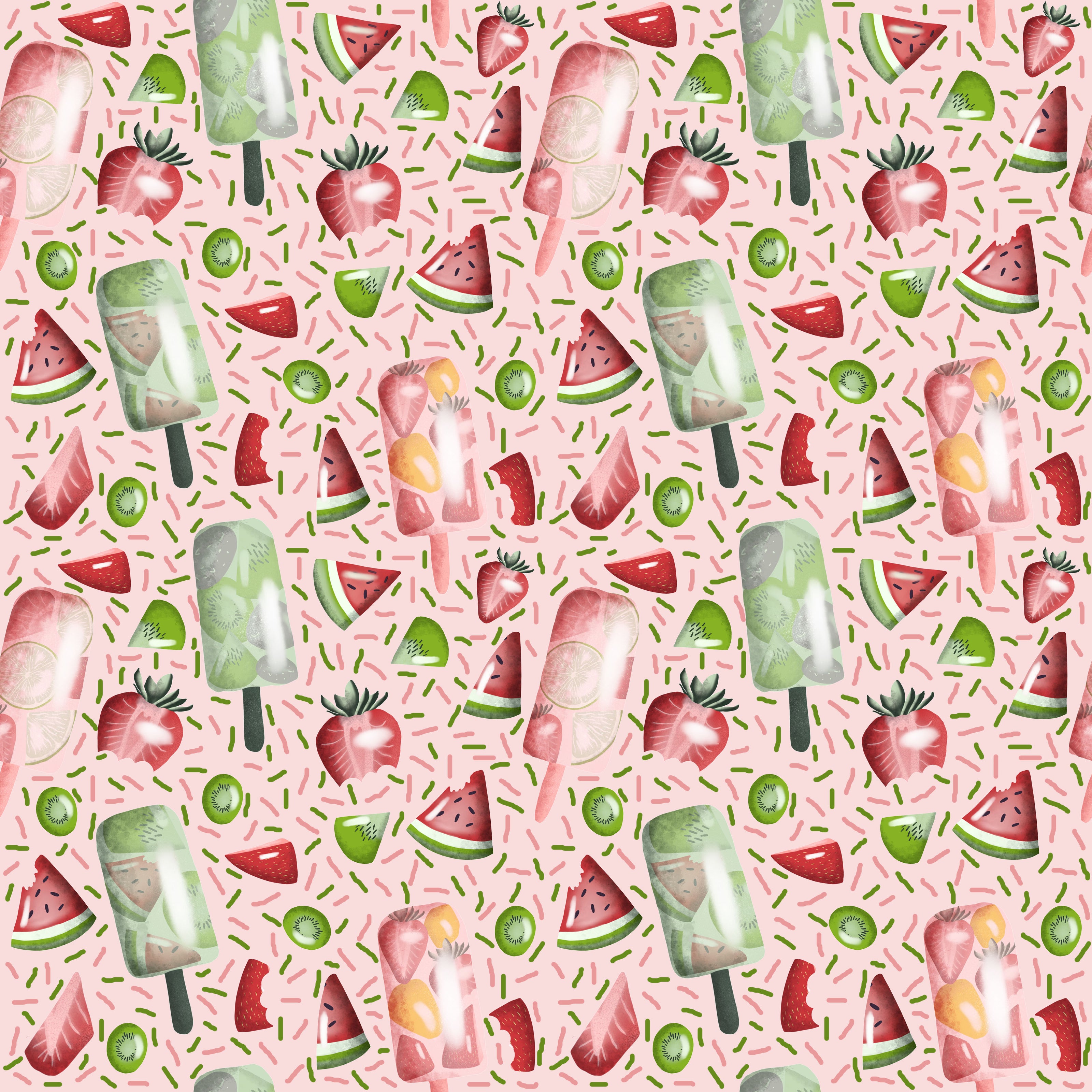 pink strawberry surface pattern design