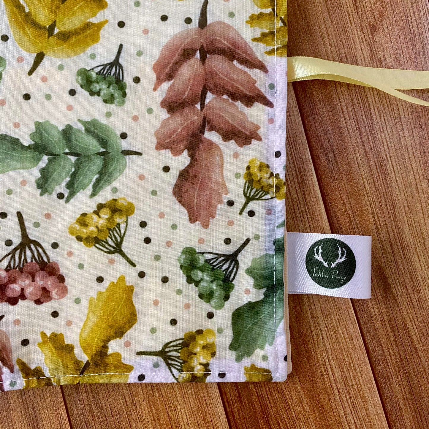 Closeup corner of the brush roll up storage bag, ideal gift for a nature lover