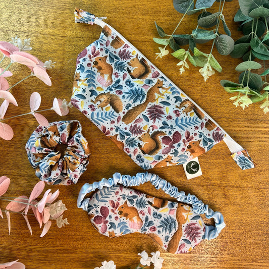 Red squirrel gift set: the ultimate relaxation companion for her, featuring soothing sleep essentials