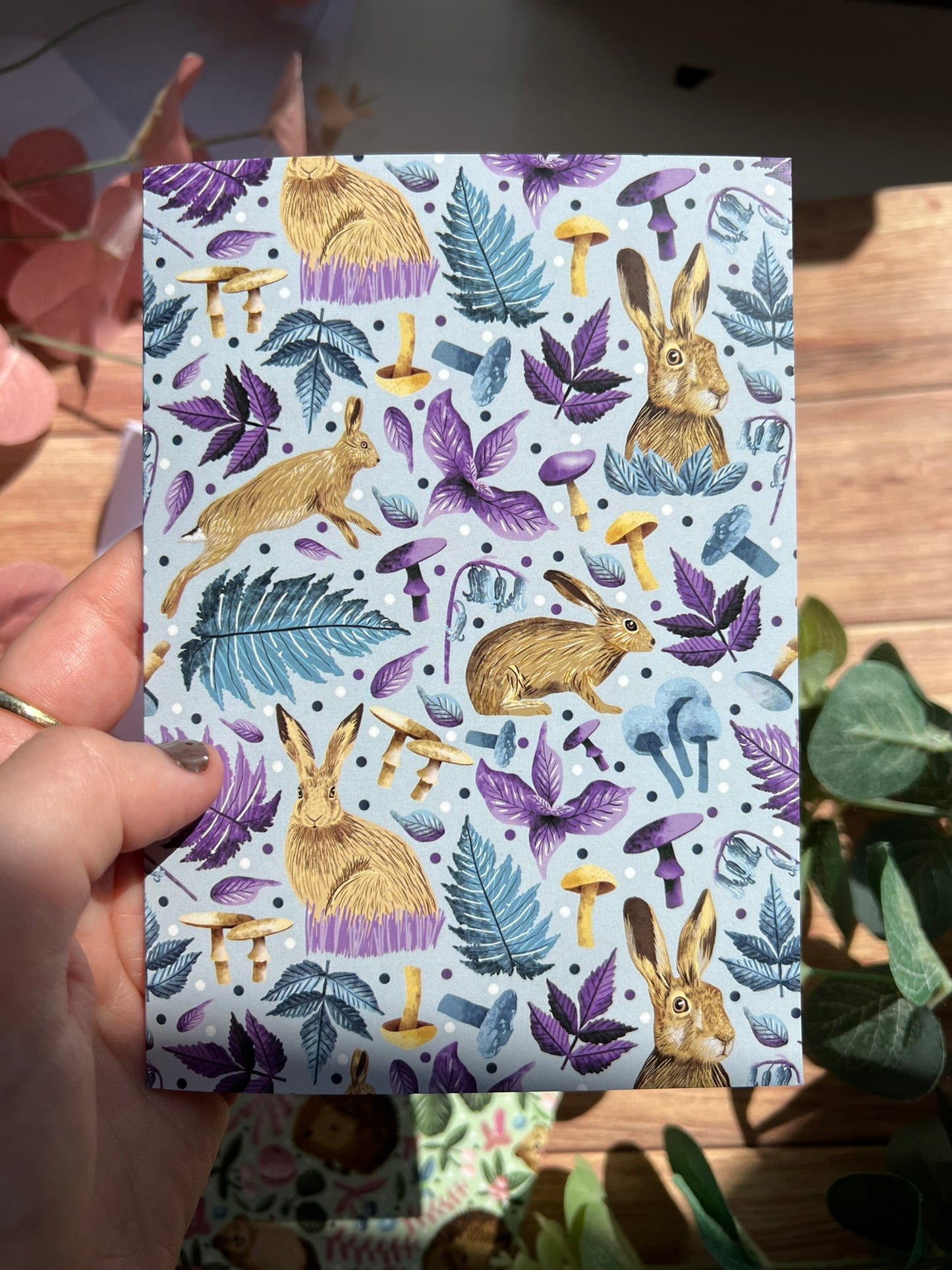 hare birthdaycard from the woodland animal greeting card set