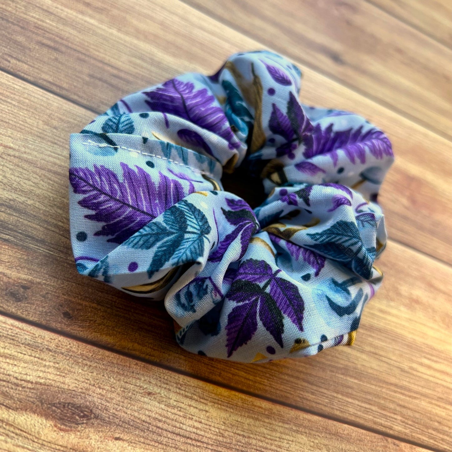 Pretty hare scrunchie, a great rabbit-themed gift and hair accessory for long hair.