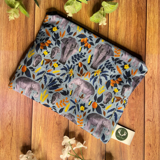 a cute elephant gift for handbag storage, a storage pouch with an elephant pattern to keep things safe and tidy