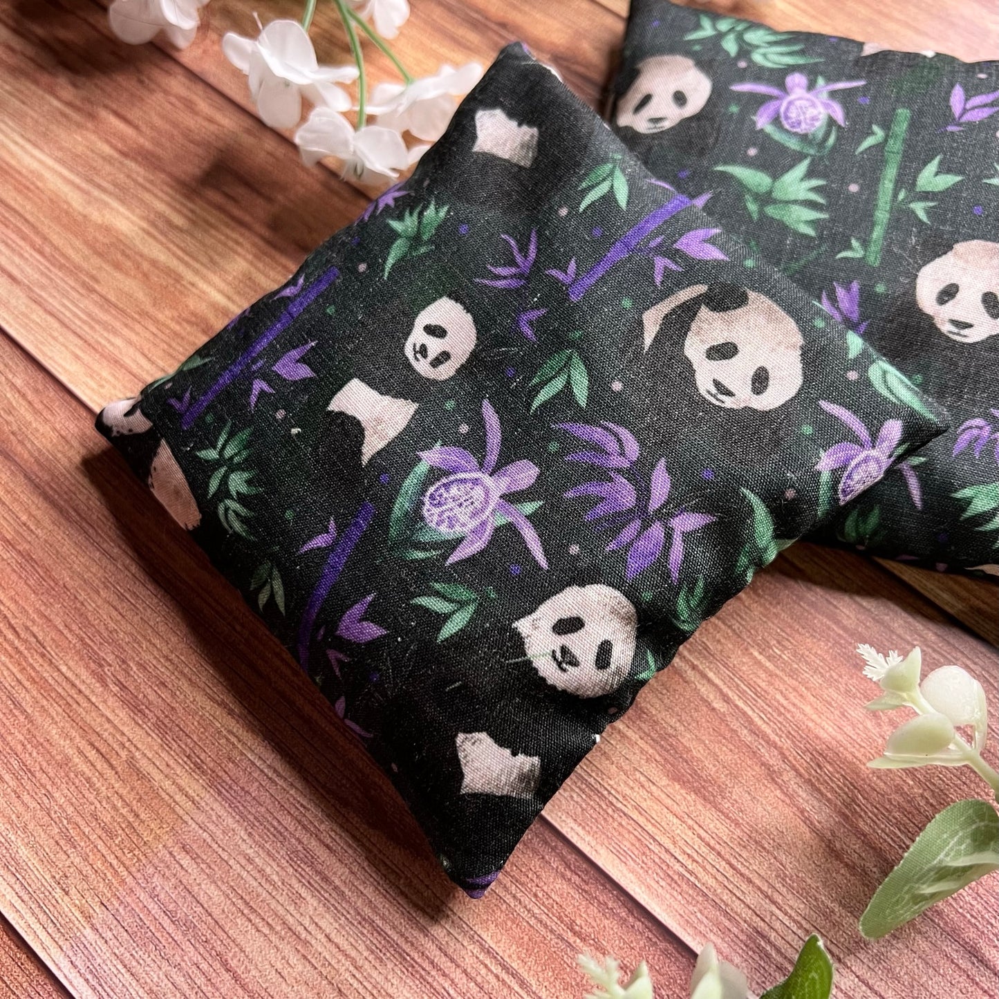 this hand warmers gift set is an ideal gift for a panda lover, with a matching pair of hand warmers that are lavender scented