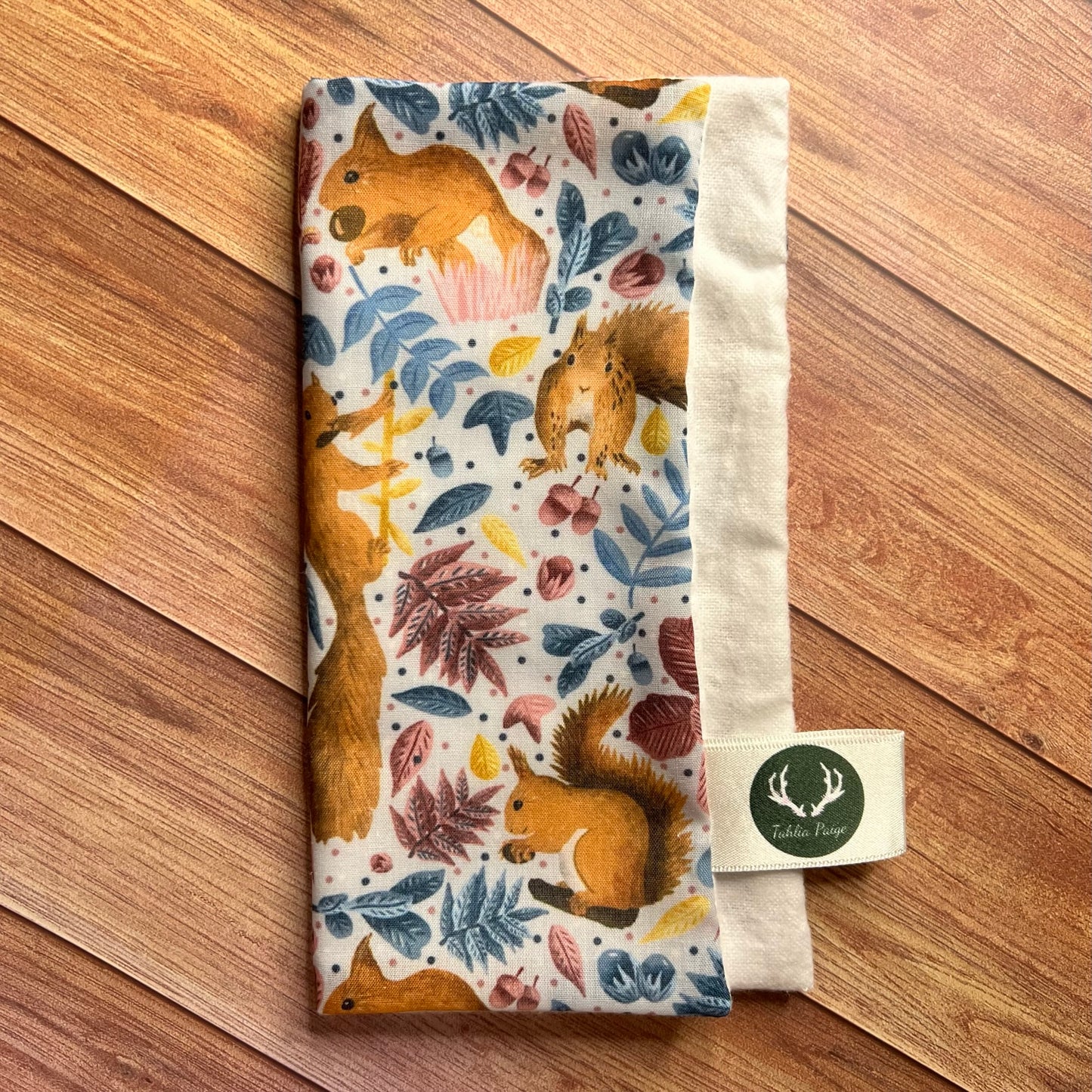 Red squirrel face cloth, combining eco friendly presents UK with handmade skincare accessories.