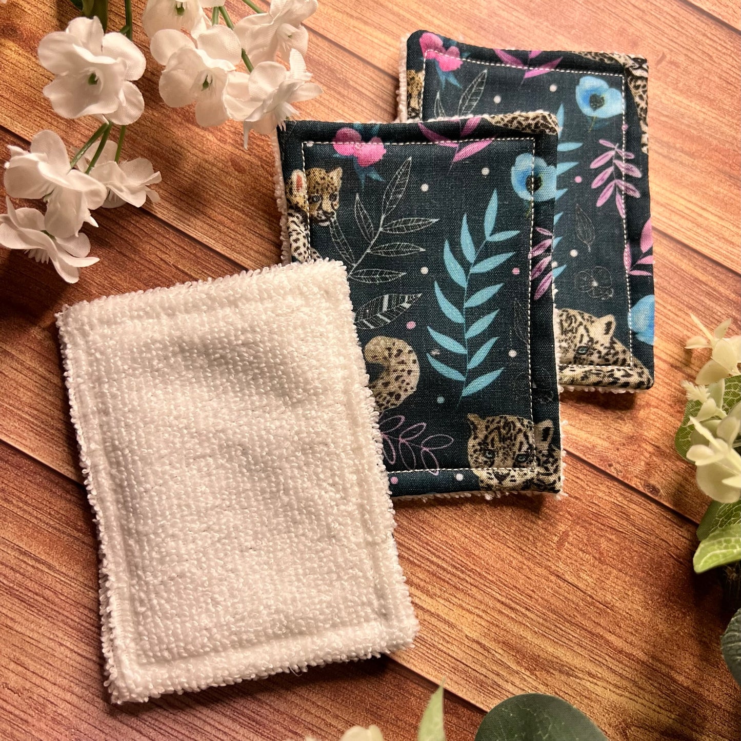 Products to exfoliate skin, perfect snow leopard pads.
