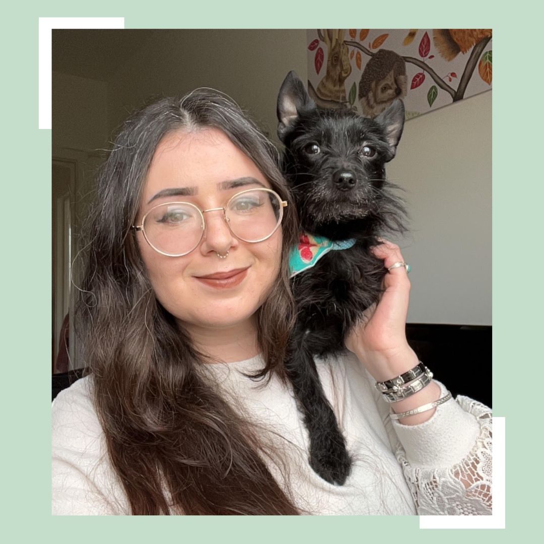 Tahlia Paige and pet dog, surface pattern designer and handmade gifts and accessories brand