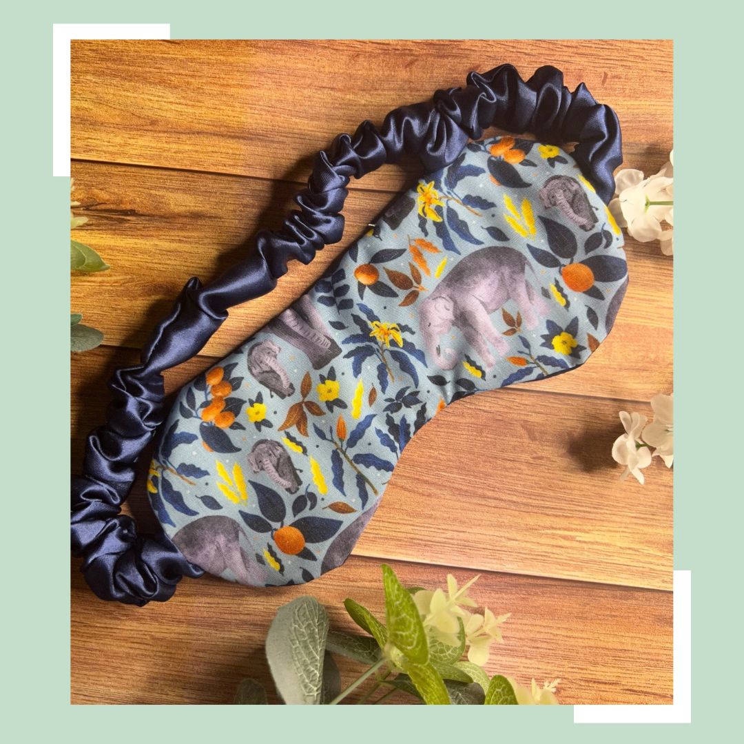 unique elephant gifts for her, a sleep mask with an elephant surface pattern design