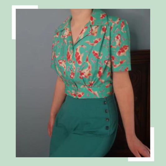 Photo of blouse designed and made by Lily, wentworth wardrobe