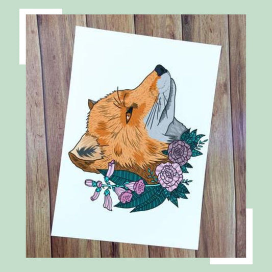 fox art print for fox lovers