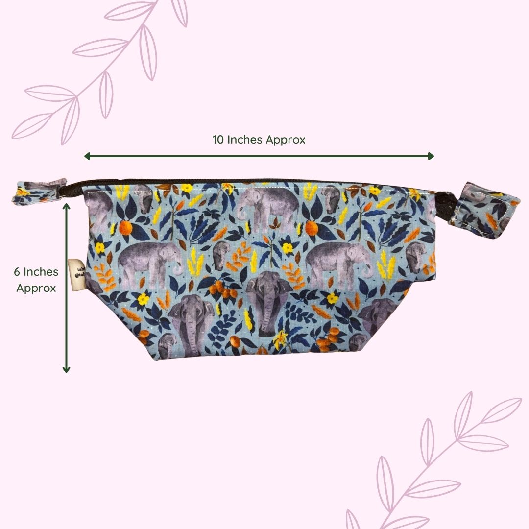 Elephant inspired gifts makeup bag.