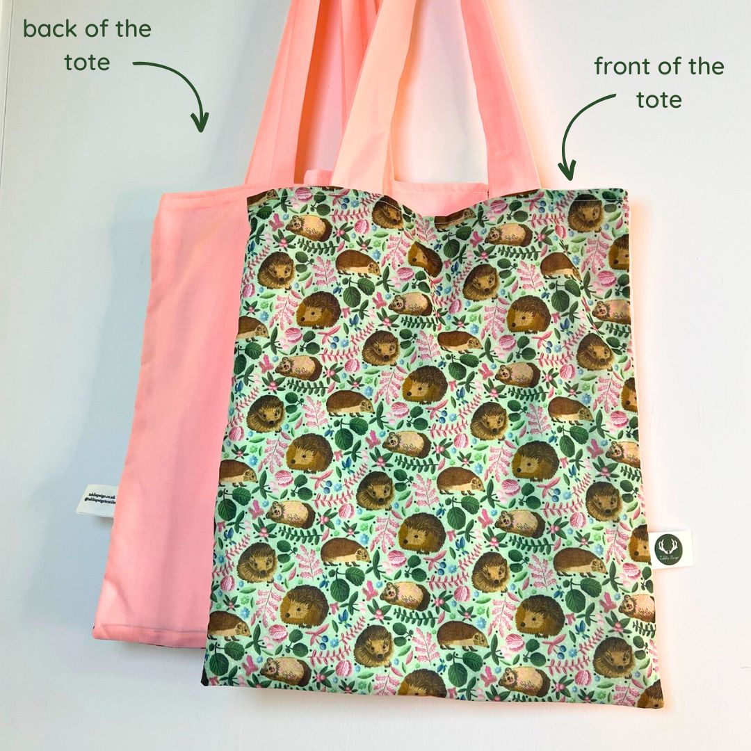 Stylish hedgehog tote bag, designed for university students and doubles as a folding shopping bag, perfect gift for wildlife enthusiasts