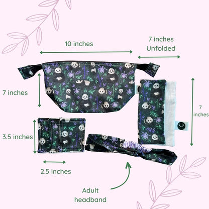 Panda-themed gift set, ideal for showing you care.