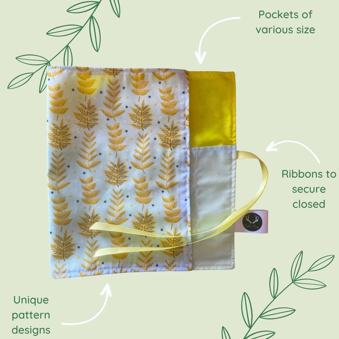 Yellow Foliage Brush Wrap that rolls up by Tahlia Paige