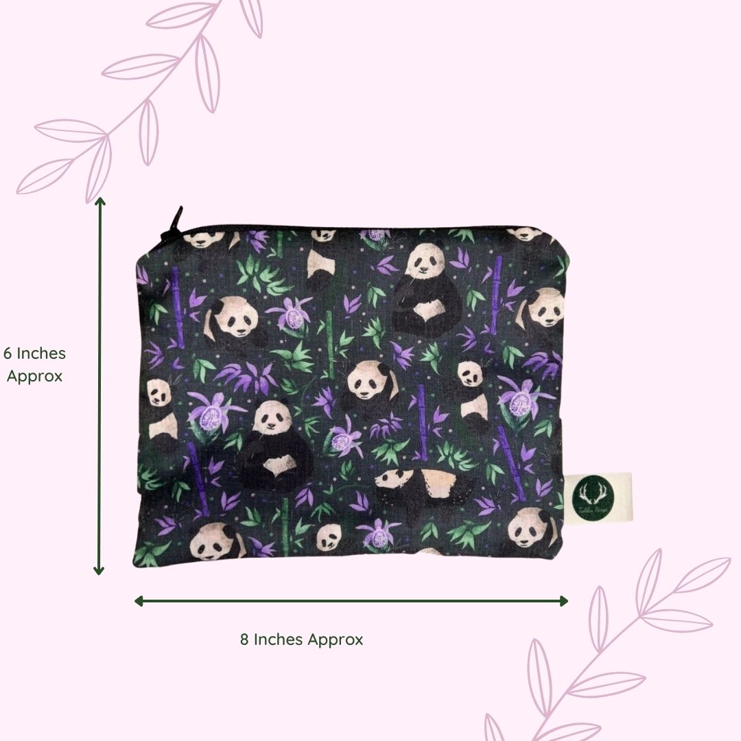 size of the panda storage pouch, an ideal present for a panda lover