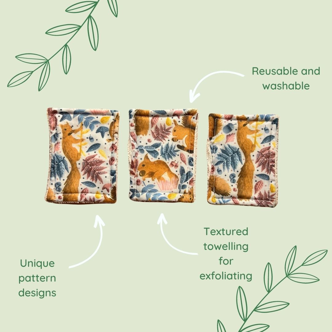 our red squirrel exfolaiting pads are a part of our woodland animal gift section, where you can shop ununsual gifts for animal lovers here in the uk. These pads are great for the skincare routine, and make an excellent gift for your best friend.