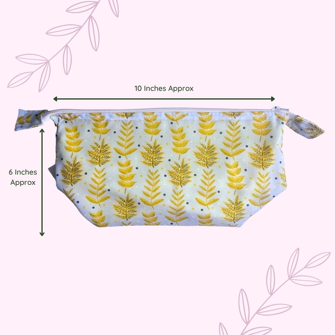 Yellow Foliage Makeup Bag - Tahlia Paige