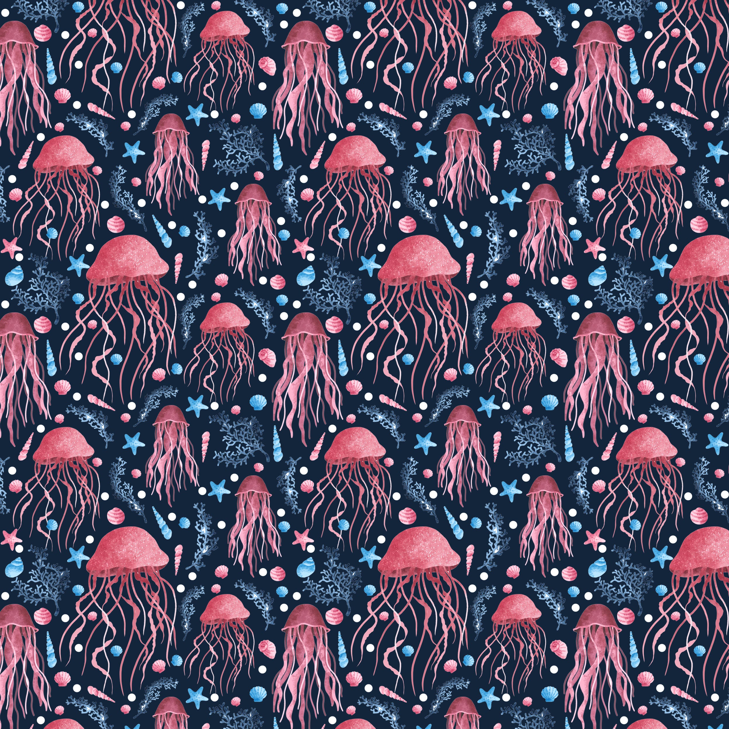 jellyfish repeat design designed by Tahlia Paige