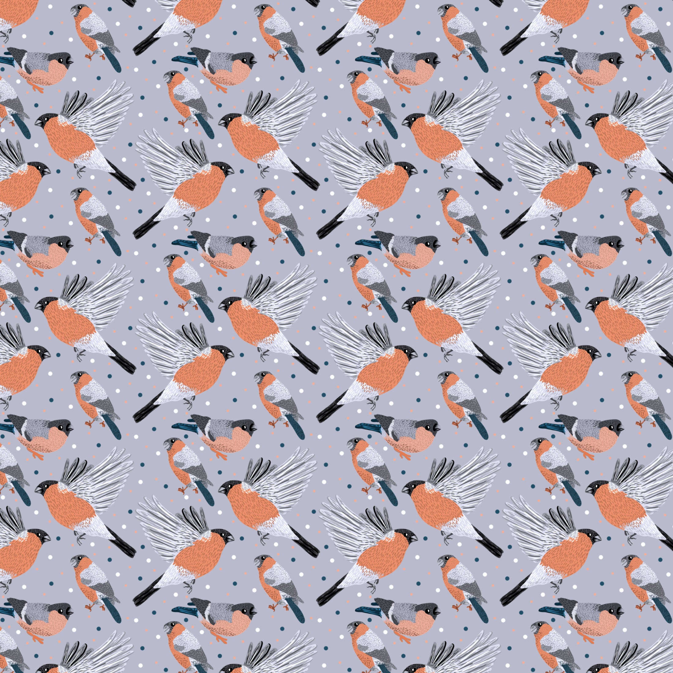 bullfinch seamless repeat