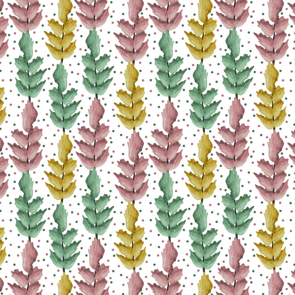 seamless repeat design with linear leaves