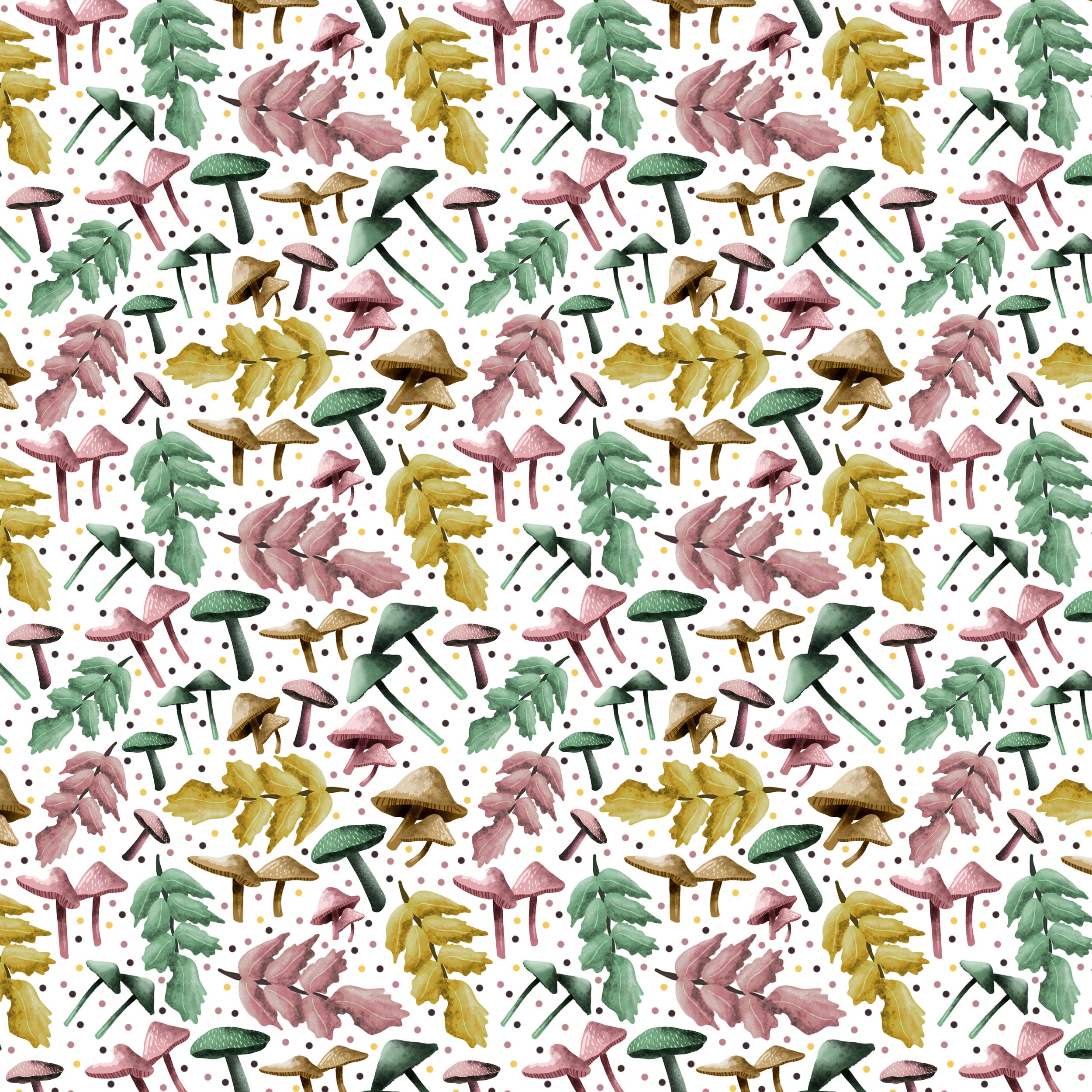 mushroom pattern design on white