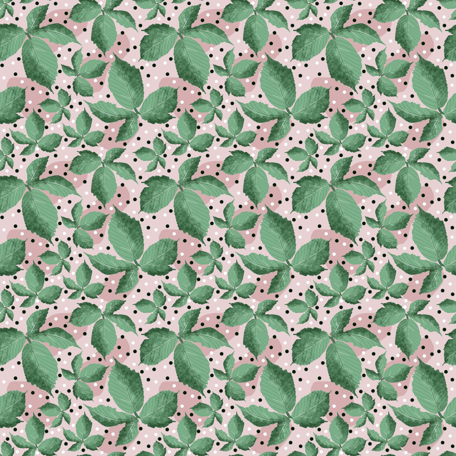 green leafy surface pattern design on pink