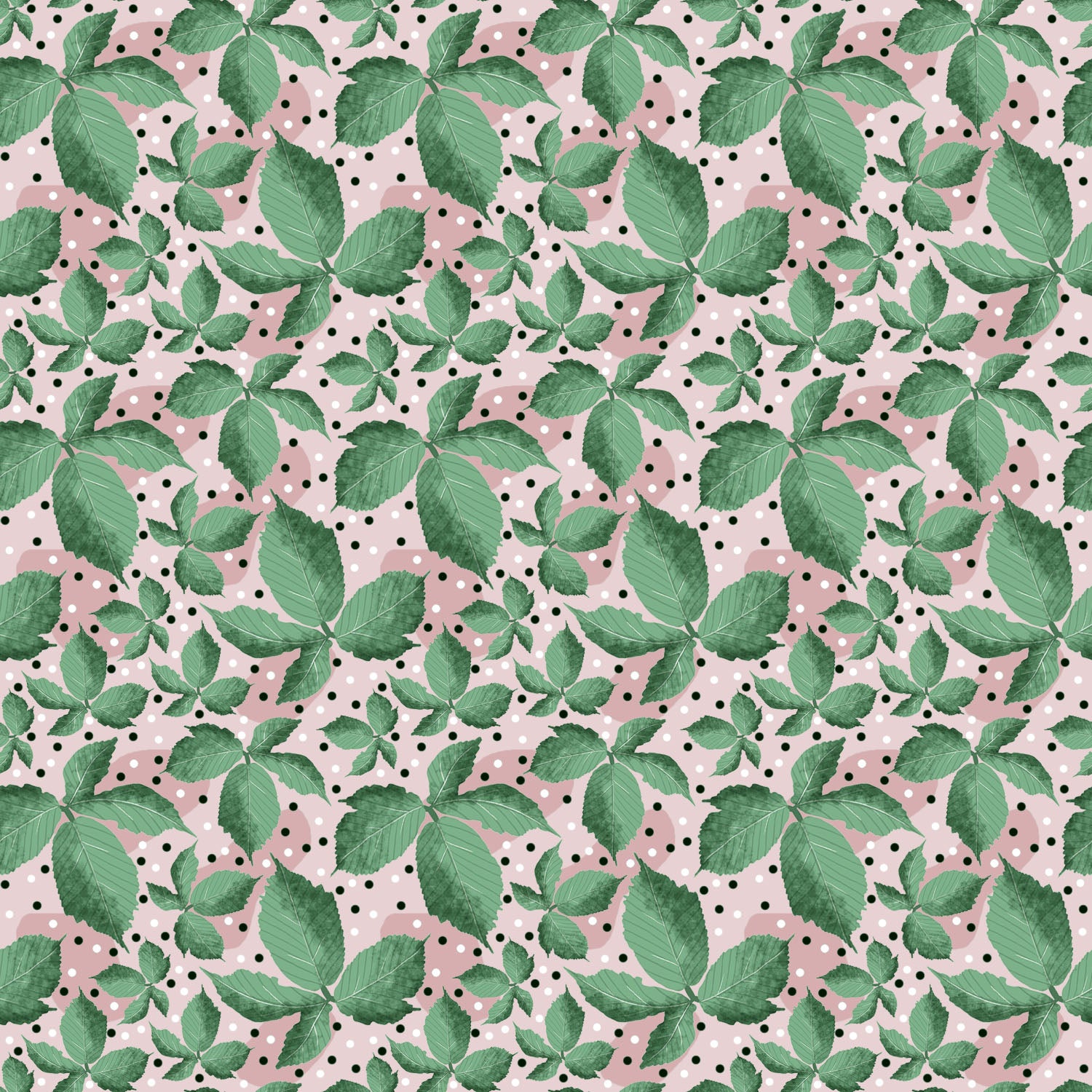 green leafy surface pattern design on pink