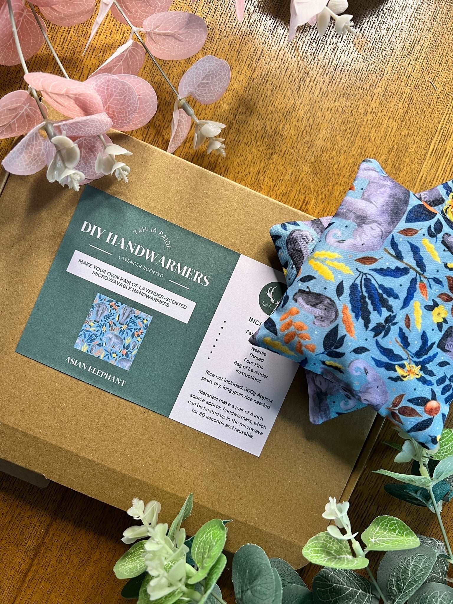 Elephant DIY Hand Warmers Kit for crafting.