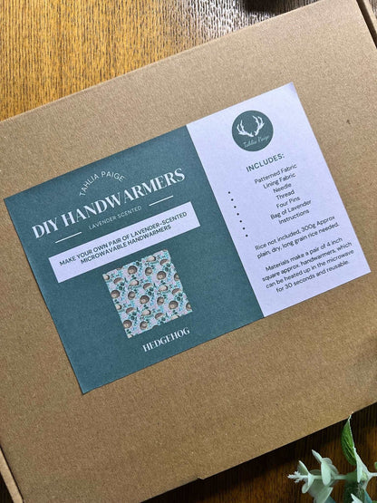 DIY Hand Warmers kit for crafting your own lavender wheat bags.