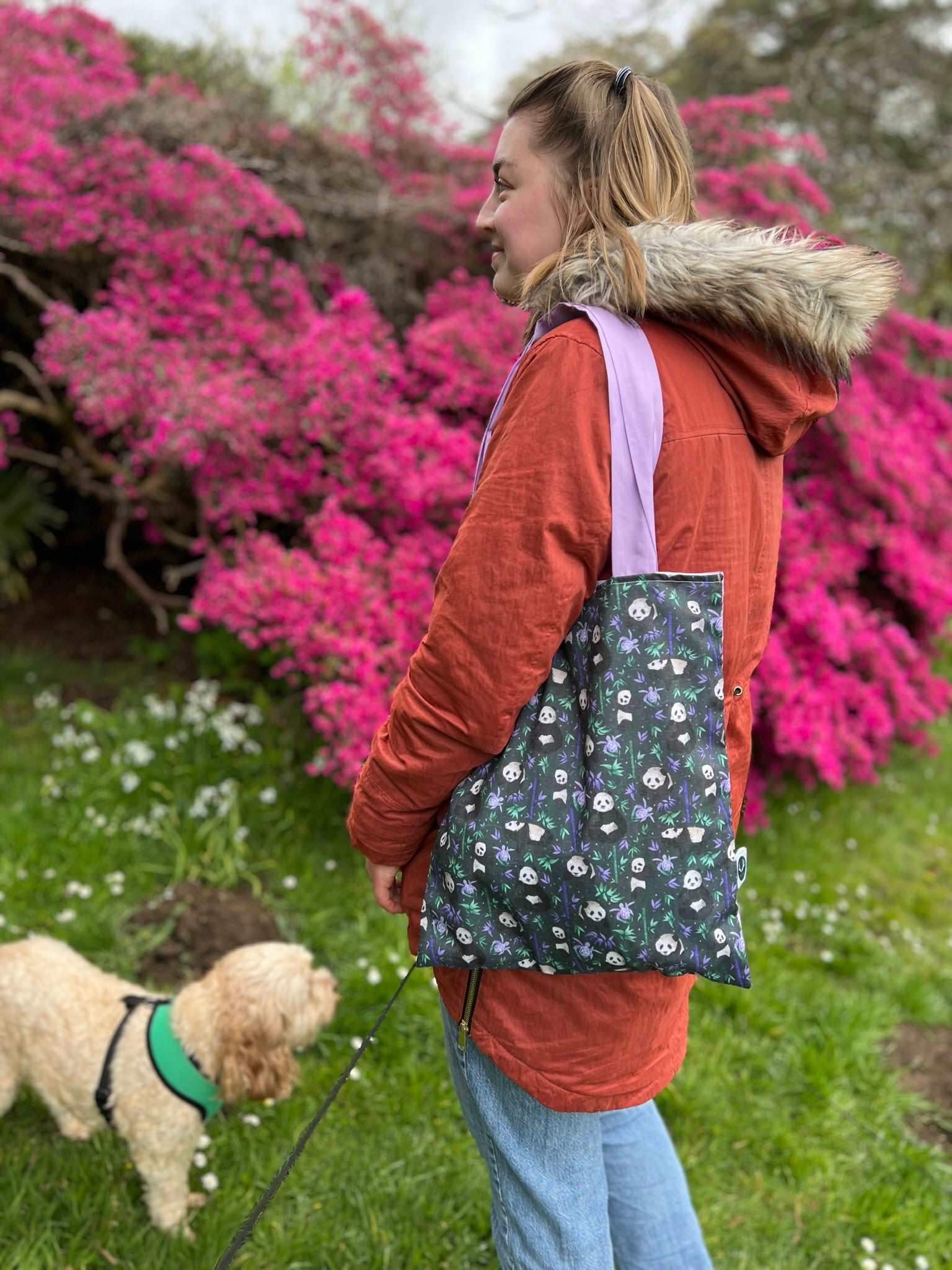 Adorable panda tote bag, a fantastic gift idea for panda bear enthusiasts.
