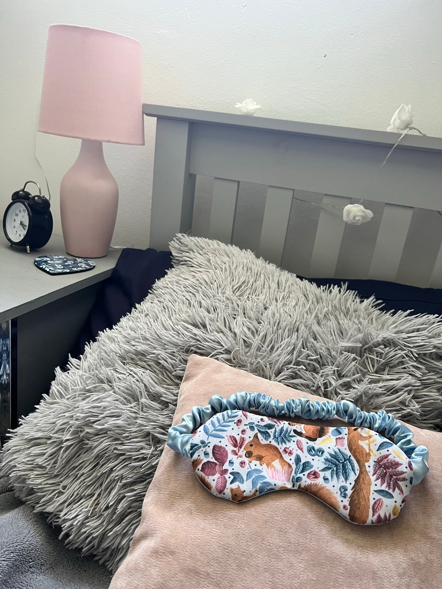 Red squirrel design eye mask for yoga, enhancing better sleep home remedies