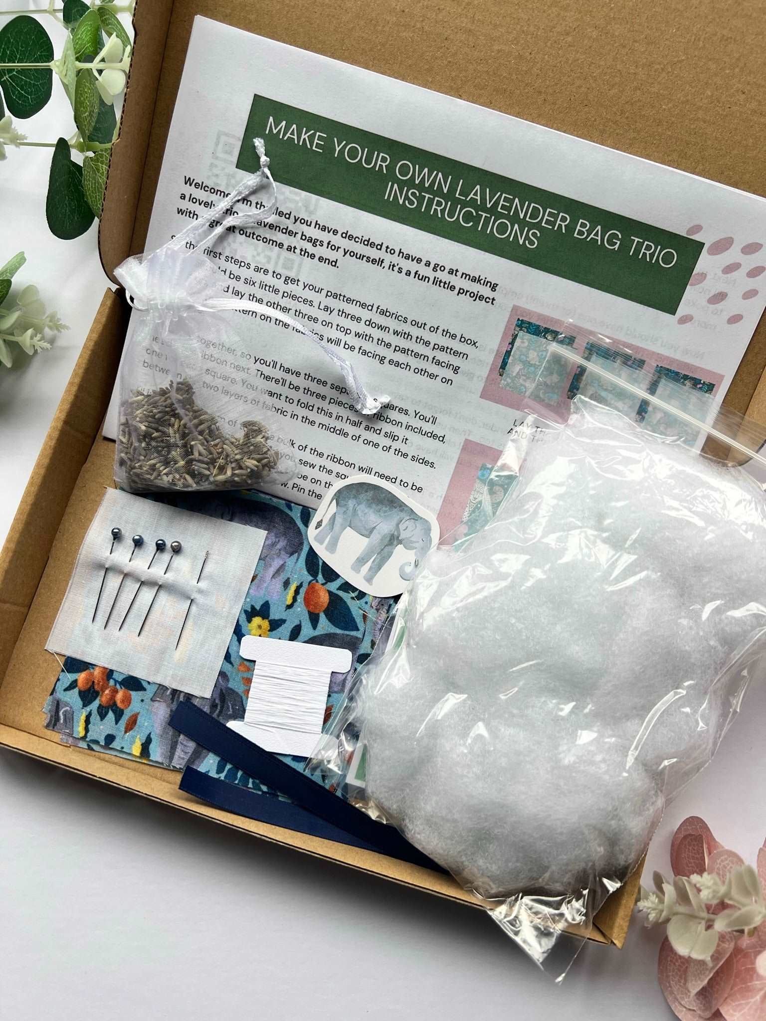 Craft kits for adults UK: Elephant Lavender Bags.