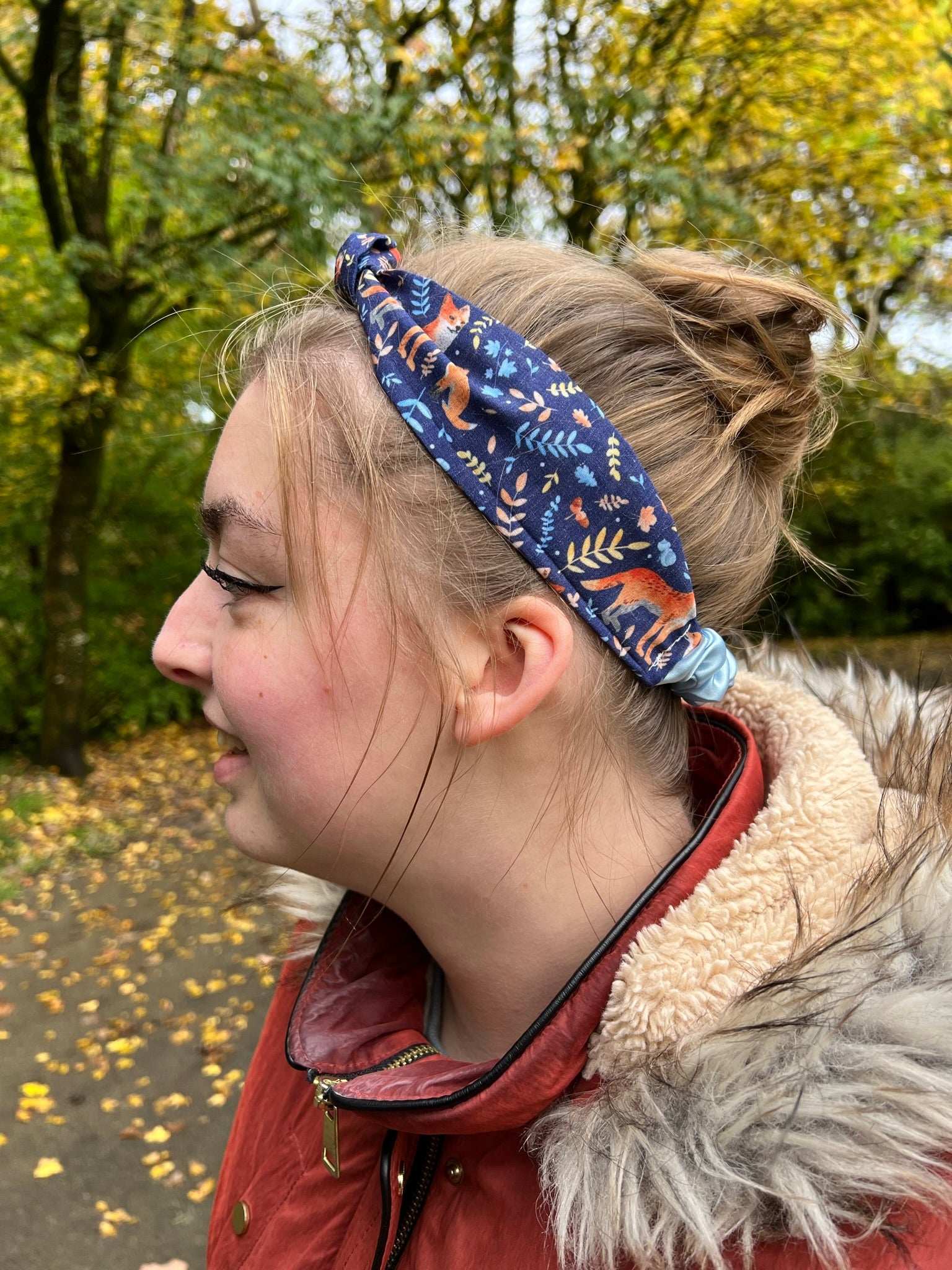 Cute fox hair accessories in a gift set for hair care.
